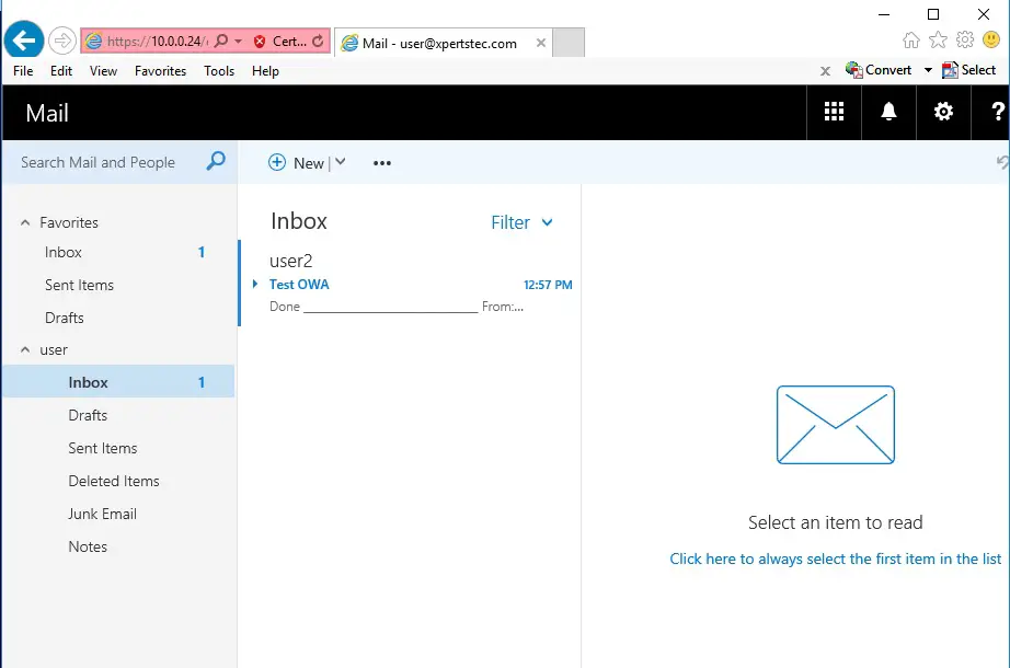 outlook web app email