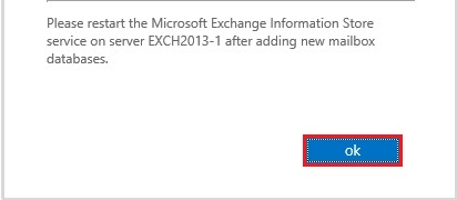 please restart exchange information store service