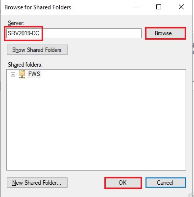quorum browse for file share