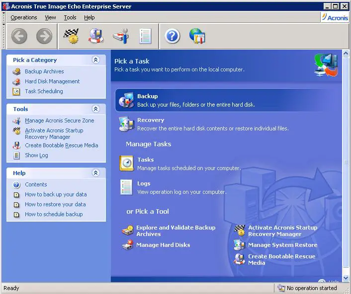 make acronis true image enterprise 9 on windows 2008r2