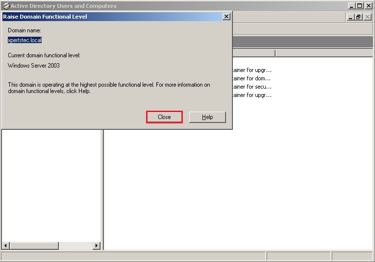 server 2003 current domain functional level