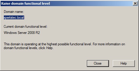 current domain functional level