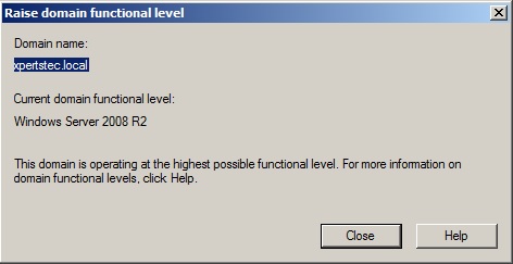 server 2008 current domain functional level