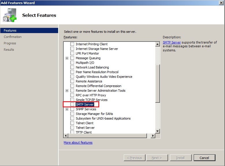 Web Server IIS, Enable Microsoft Web Server IIS SMTP Service in Window Server 2008