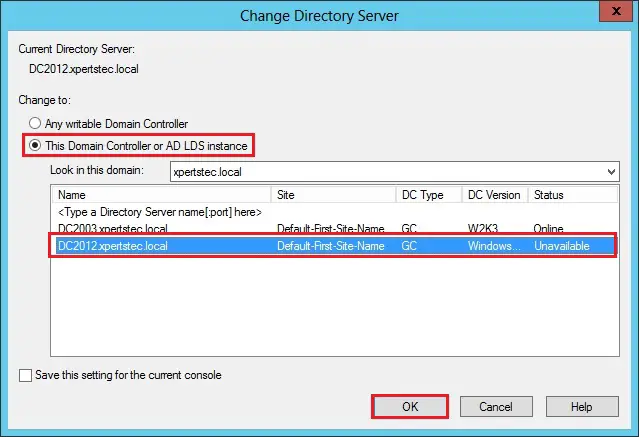server 2012 current directory server