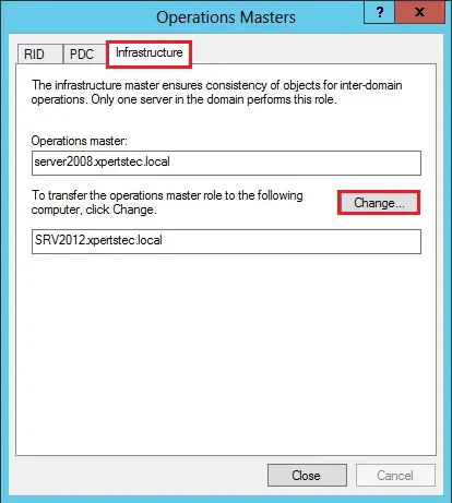 active directory 2012 operations masters infrastructure