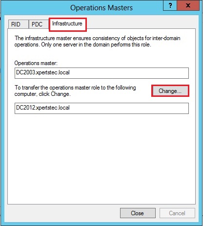active directory 2012 operational masters infrastructure