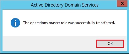 active directory 2012 operations masters transferred