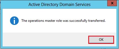 active directory 2012 operations masters transferred