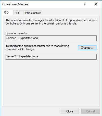 active directory server 2016 operations master rid