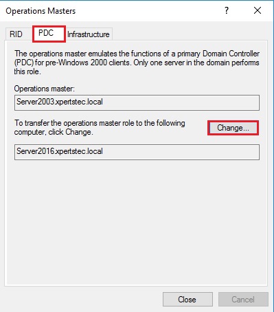 active directory 2016 operational master pdc