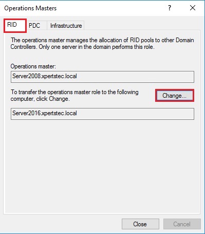 active directory server 2016 operations master rid