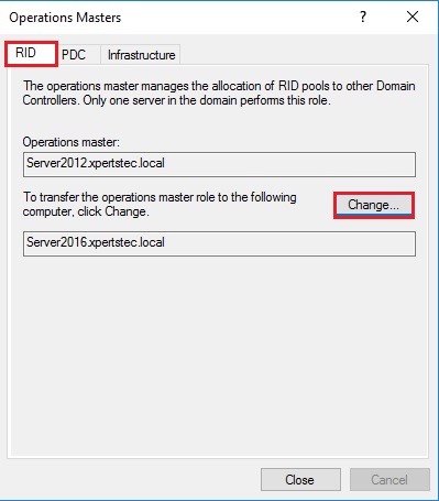 server 2016 operations master rid