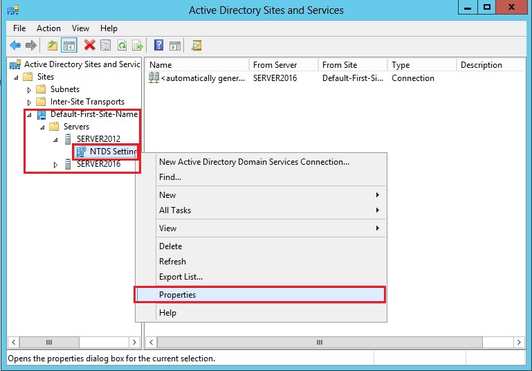 server 2016 sites and services