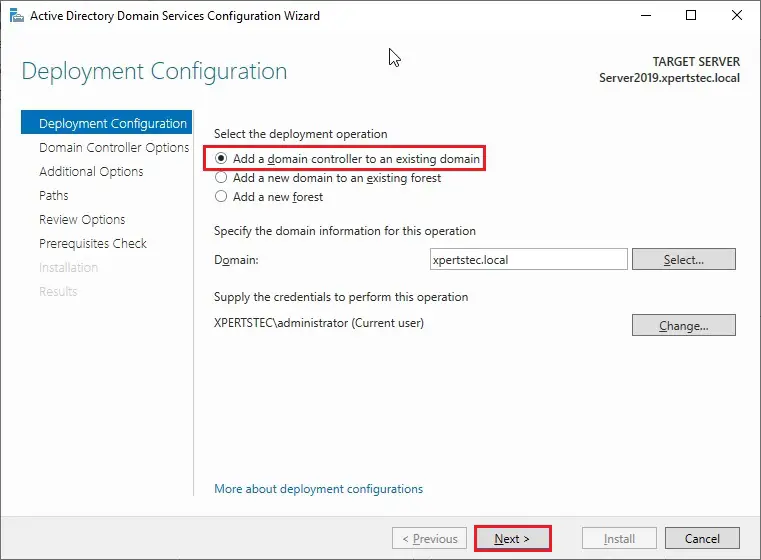 Install Additional Domain Controller, Install Additional Active Directory Domain Controller in Server 2019