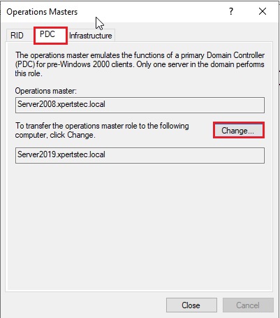 active directory 2019 operations masters pdc
