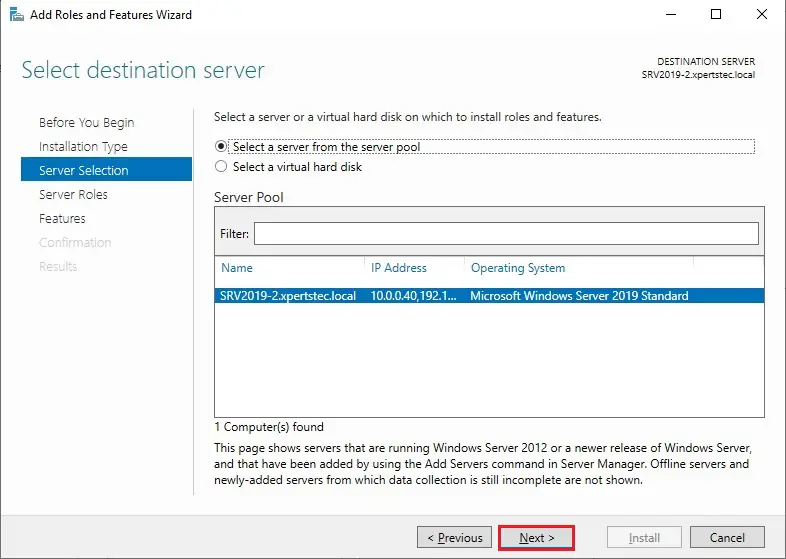 server 2022 server selections