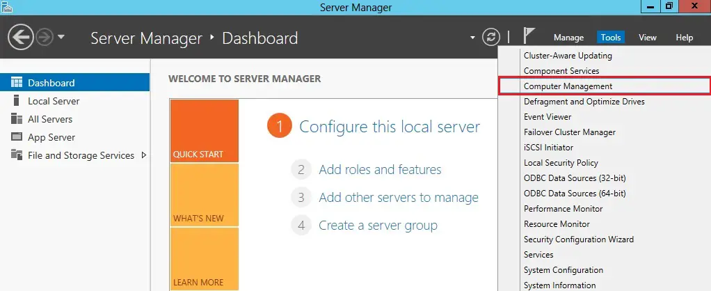 server manager tools 2012