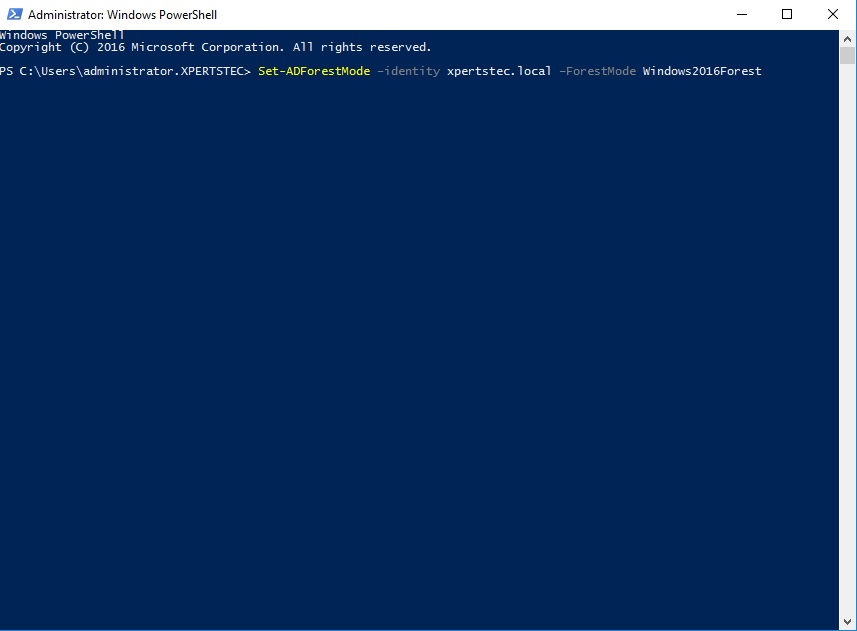 set-adforestdode powershell command