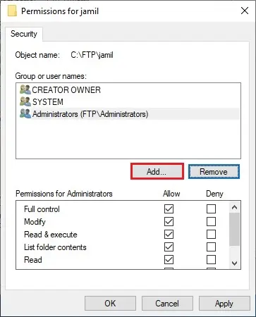 user permissions security