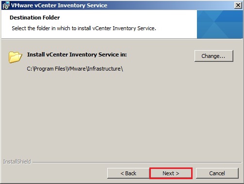 inventory service destination folder