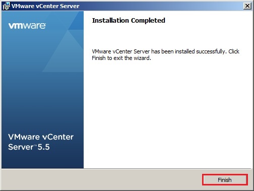 vcenter server installation completed