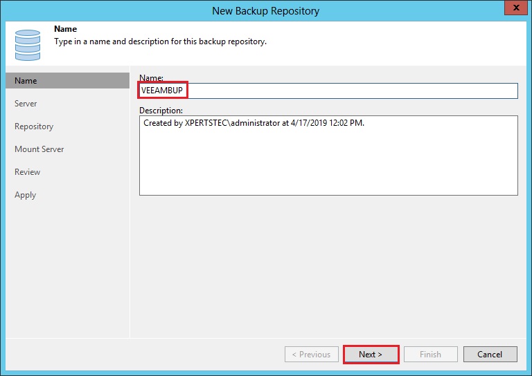 veeam backup repository description