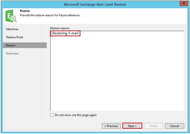Exchange items Restore, Veeam Backup &#038; Replication Microsoft Exchange items Restore