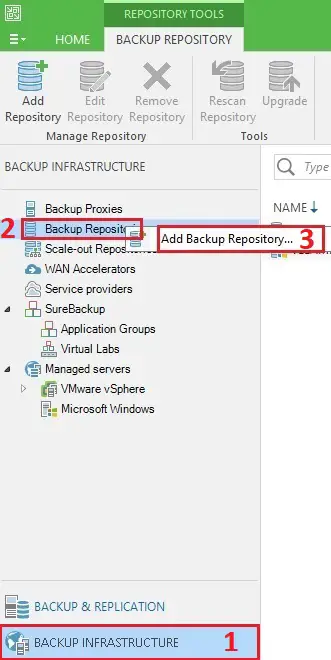 veeam infrastructure add backup repository