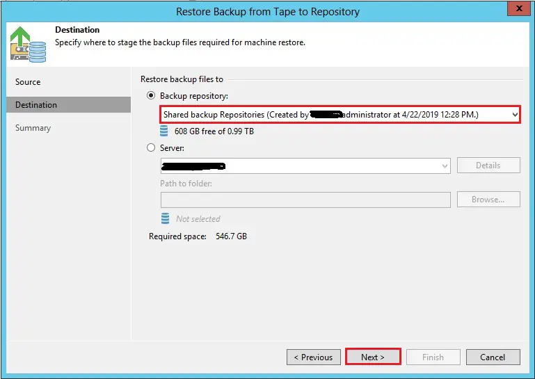 veeam shared backup repository