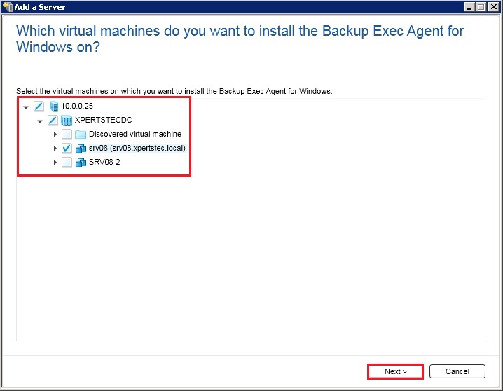 virtual machine backup exec agent