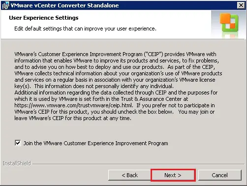 vmware user experience settings