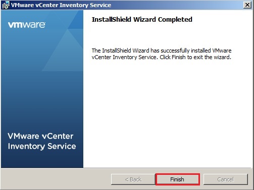 vcenter inventory service installation completed