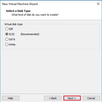 VMware Workstation create virtual disk