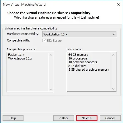 vmware workstation hardware compatibility