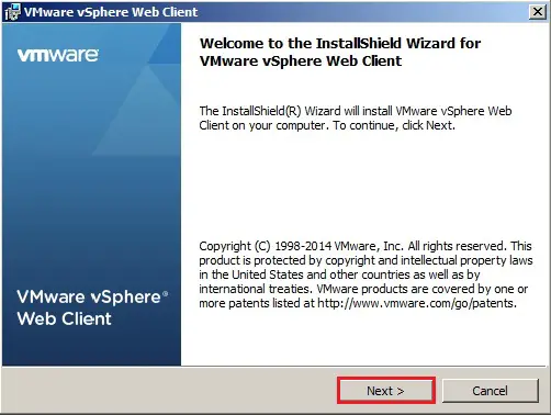 vmware web client installation wizard