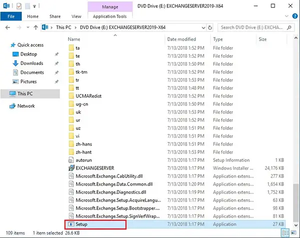 windows explorer exchange server 2019 files