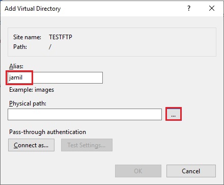 add virtual directory alias