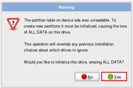 openfiler initialize disk