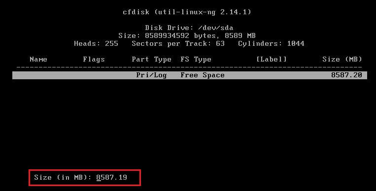 android os cfdisk