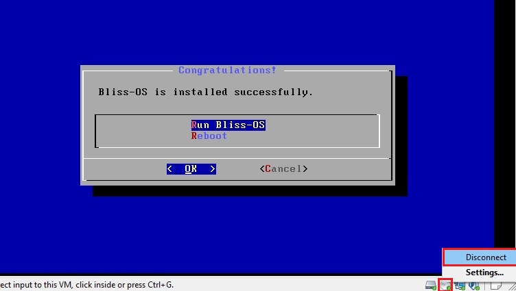 install bliss os installed successfully
