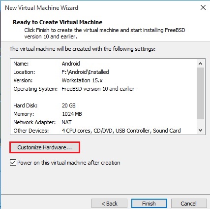 Create Virtual Machine Android, How to create a virtual machine for the android emulator in VMware Workstation 15