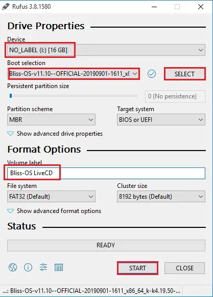 rufus create bootable usb persistence