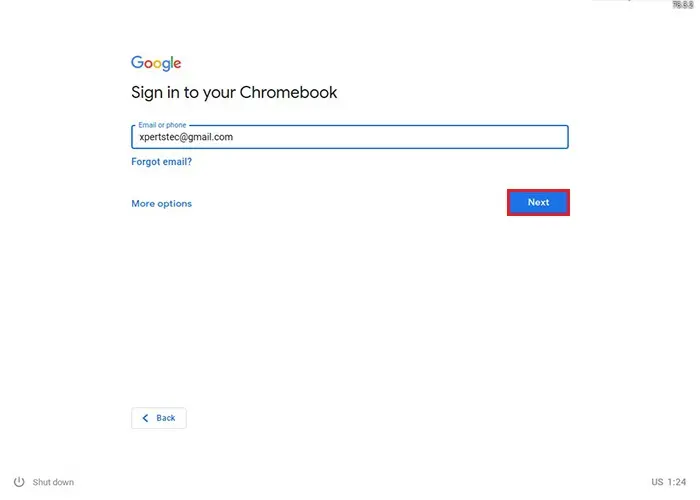 sign in to your chromebook