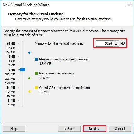 virtual machine memory vmware workstation