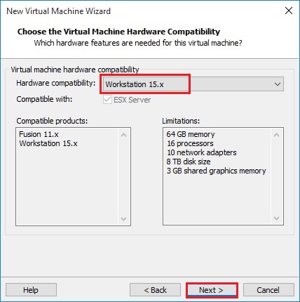 vmware workstation hardware compatibility