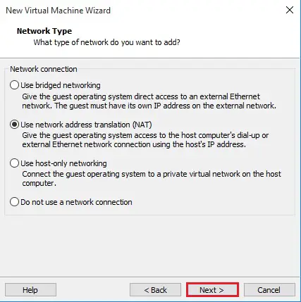 vmware workstation network connection