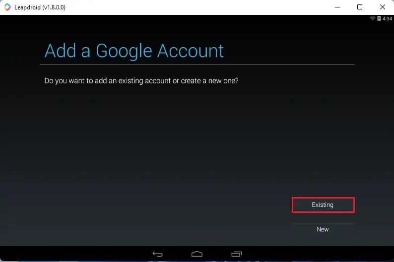 Add a Google account Leapdroid