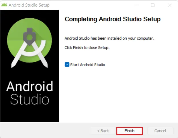 Completing Android studio setup