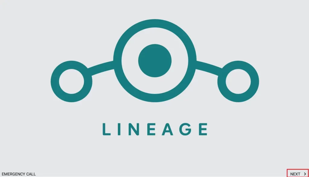 LineageOS welcome screen